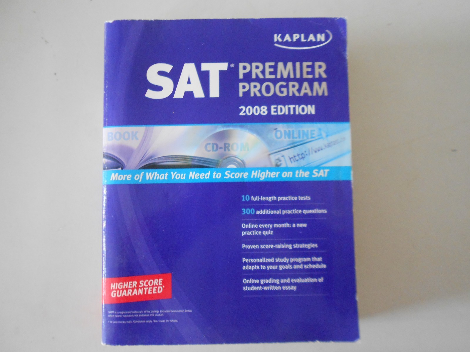 Kaplan SAT 2008 Premier Program (w/ CD-ROM) (2007, Paperback) w/ CD Rom