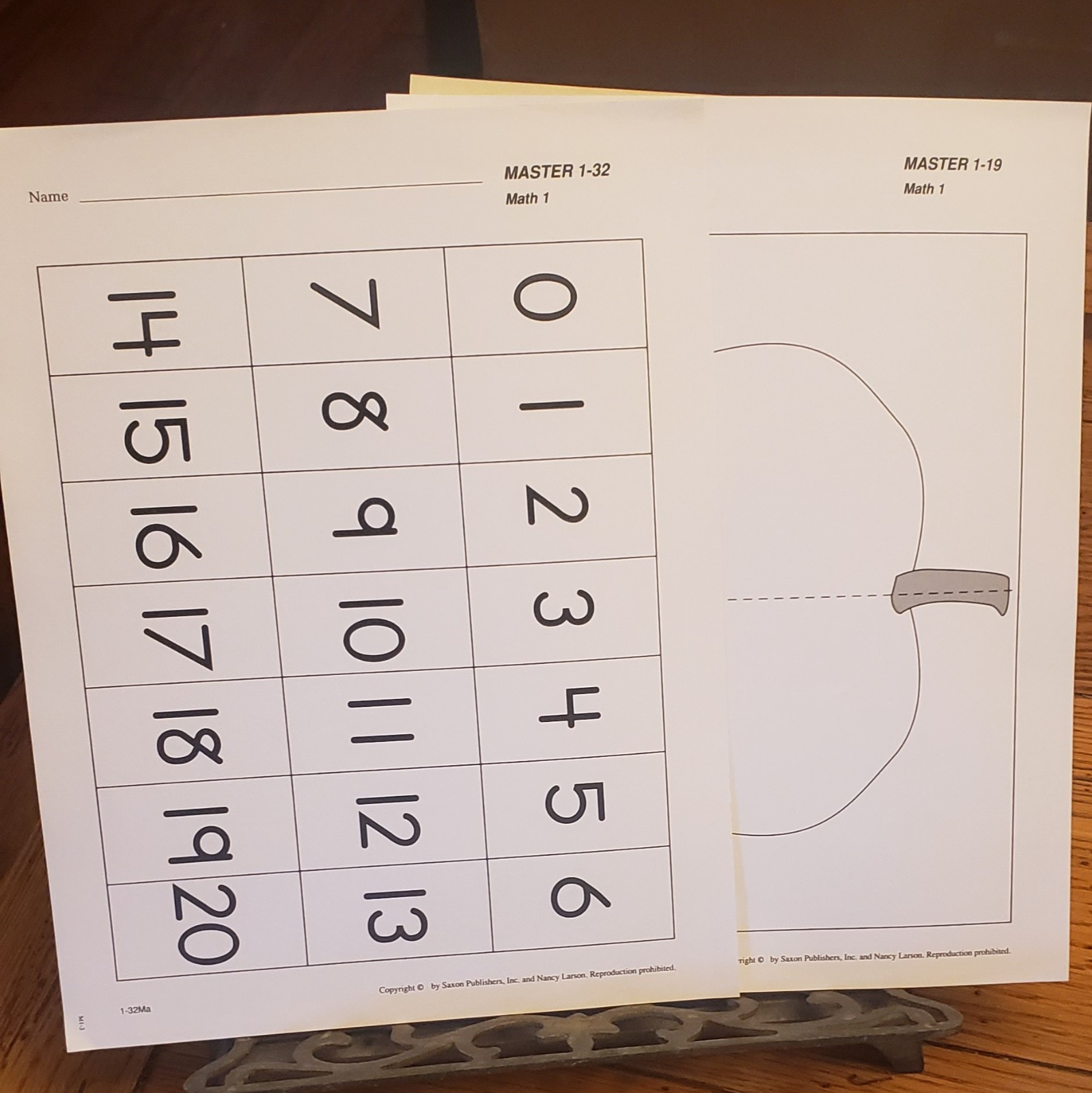 Saxon Math 1 First Grade Home Study Teacher’s Edition Flashcards Part 2 Workbook