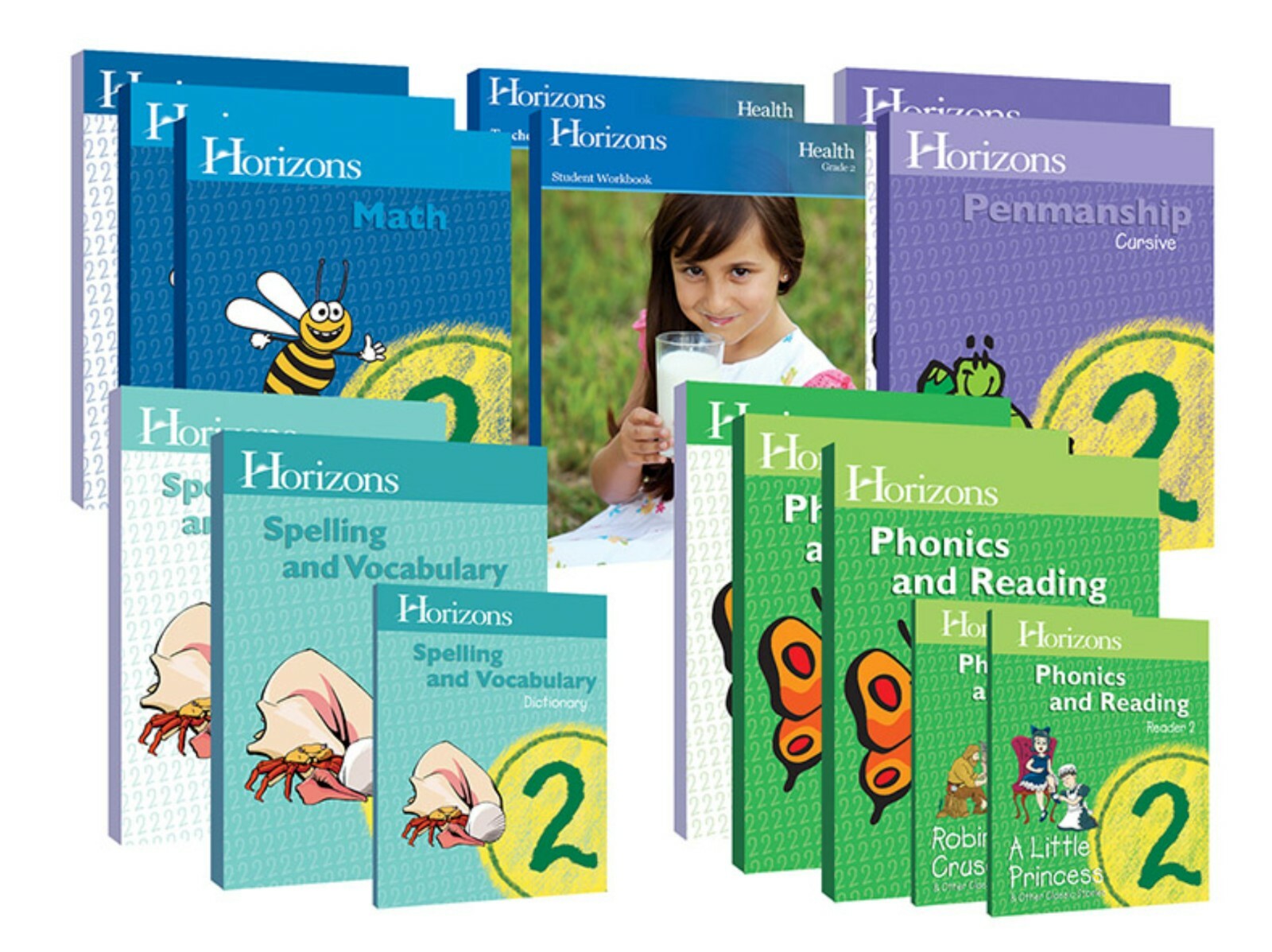 Horizons Homeschool Curriculum 2nd Grade 2 Complete Set AOP Math Phonics Reading