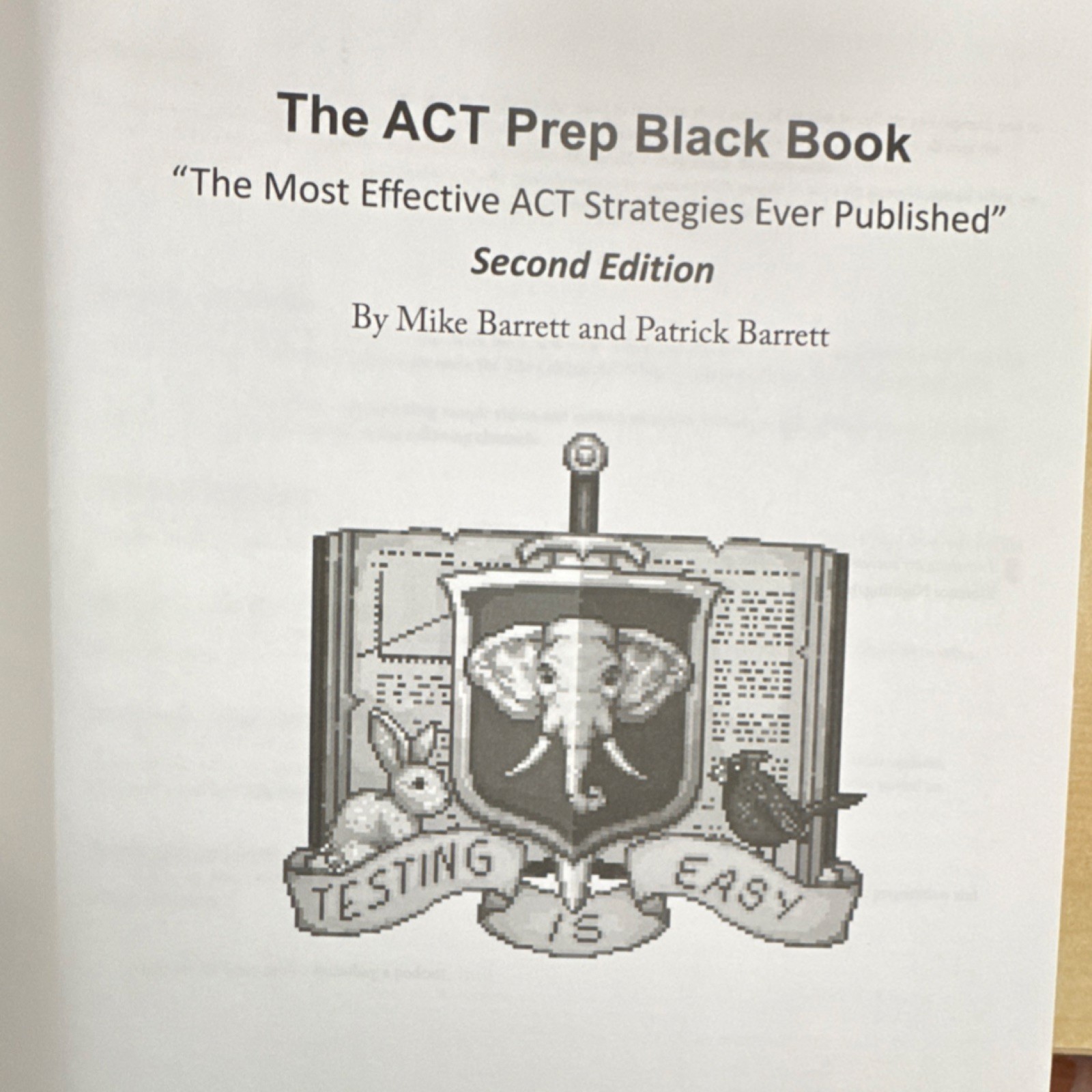 ACT Prep Black Book Second Edition by Mike Barrett & Patrick Barrett Study Guide