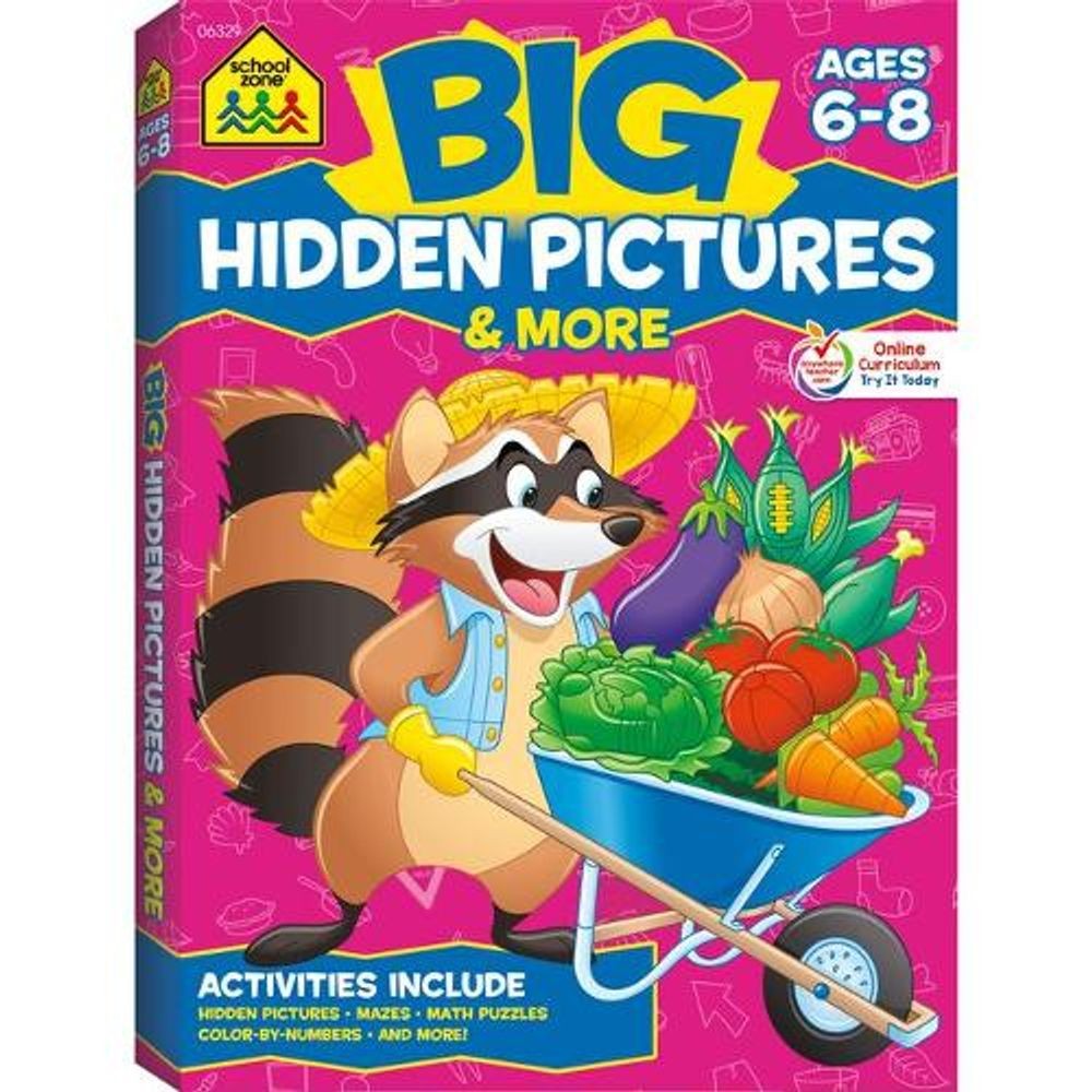 School Zone Big Hidden Pictures & More Workbook by School Zone (English) Paperba