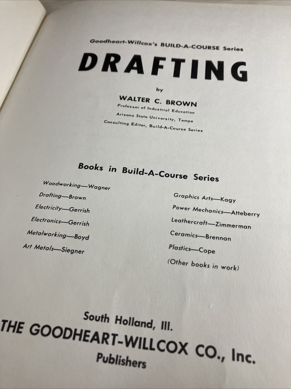 Vtg 1968 DRAFTING Walter C. Brown Goodheart-Willcox Co