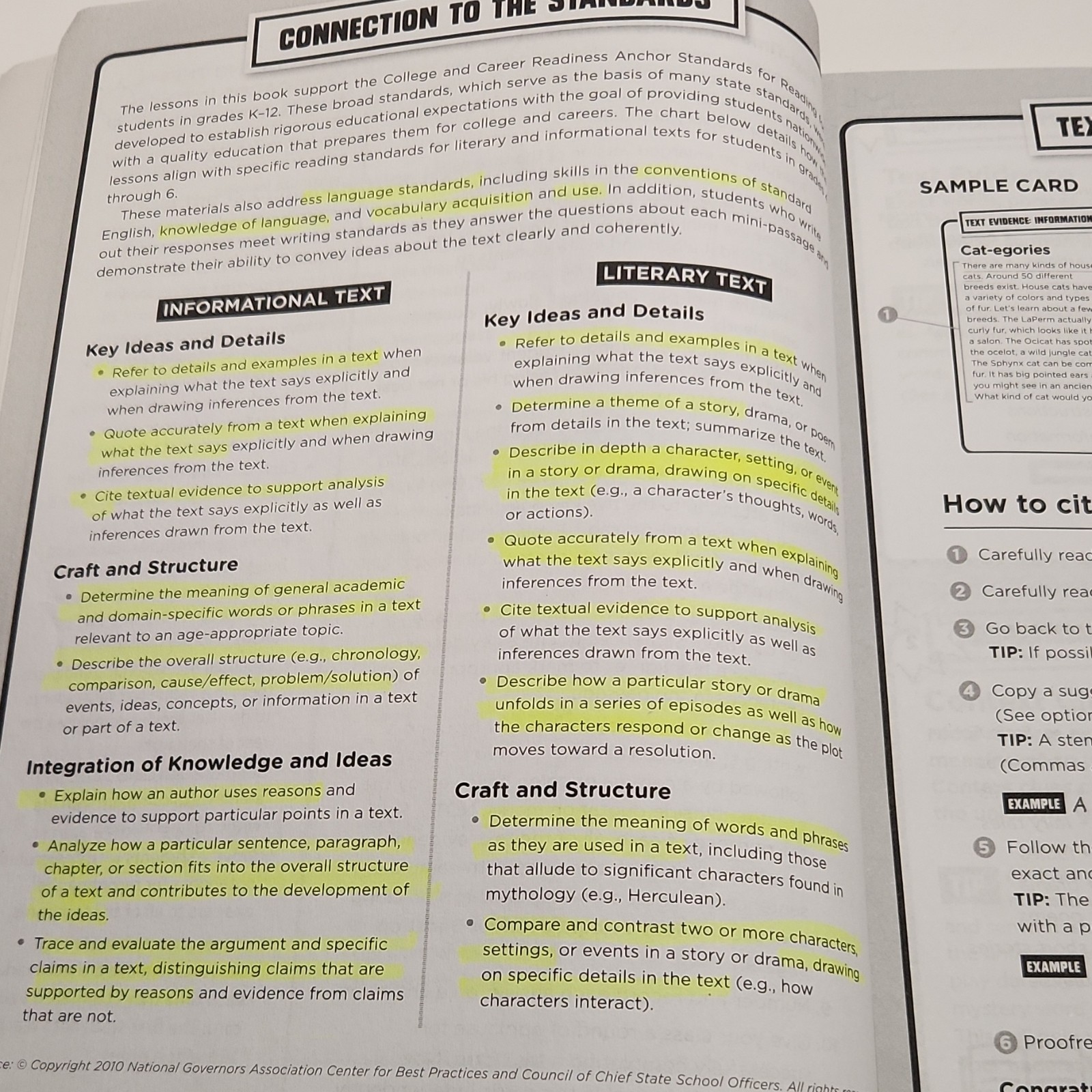 Scholastic 100 Task Cards Text Evidence Study Guide Paperback Grades 4-6