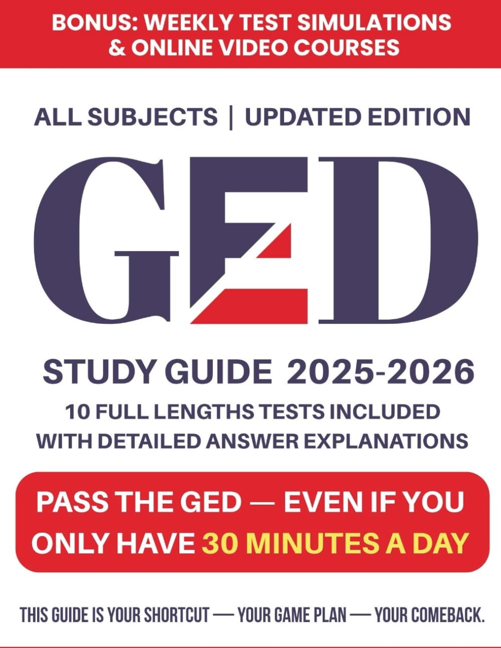 ged study guide all subjects: Pass the GED in 30 Minutes a Day | Includes 10…