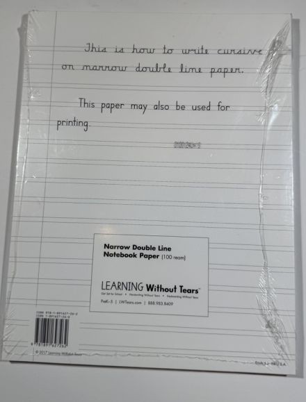 Handwriting without Tears Narrow Double Line Notebook Paper by Jan Olsen