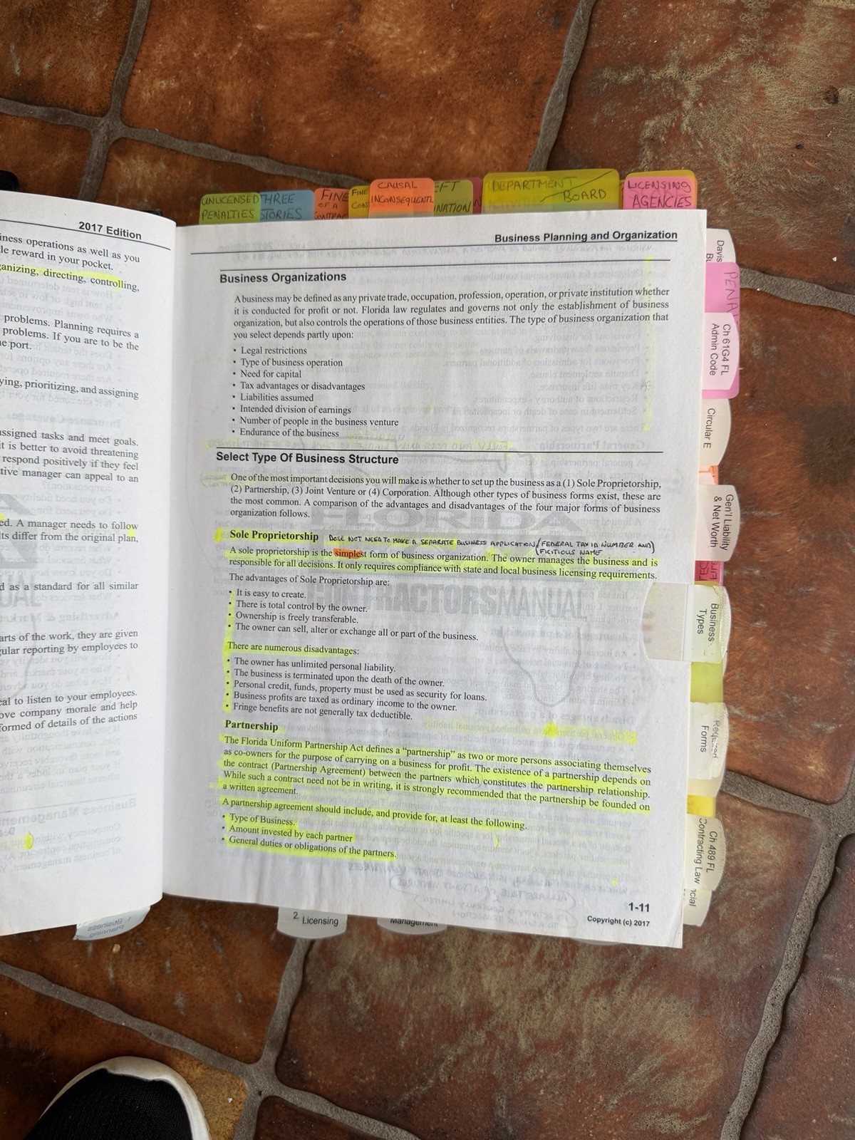 Florida Roofing Contractor & Residential Contractor exam full TABBED book set