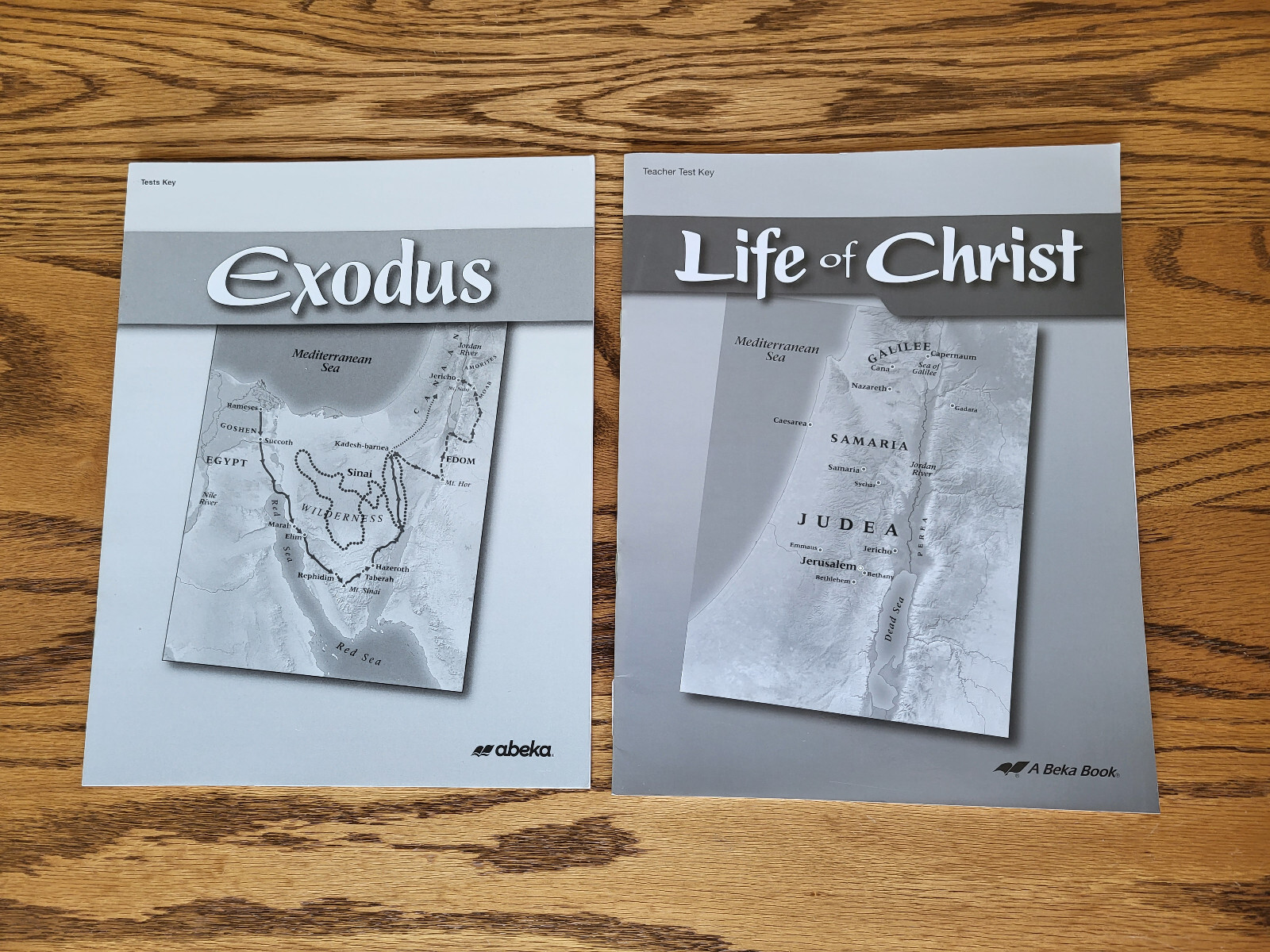 Lot of 2 7th grade Abeka Life of Christ and Exodus Test Keys LIKE NEW Homeschool