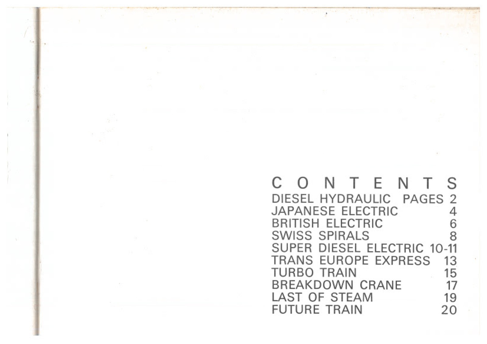 Inside Information On Trains Today