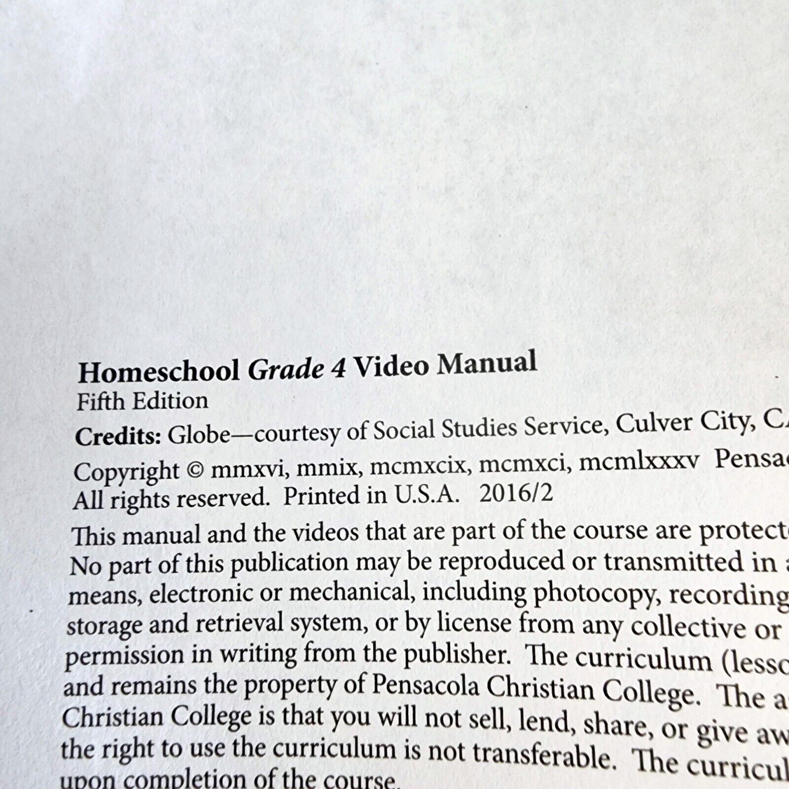 Abeka Grade 4 Homeschool Video Manual 4th Grade Lesson Plans In Binder & Env.