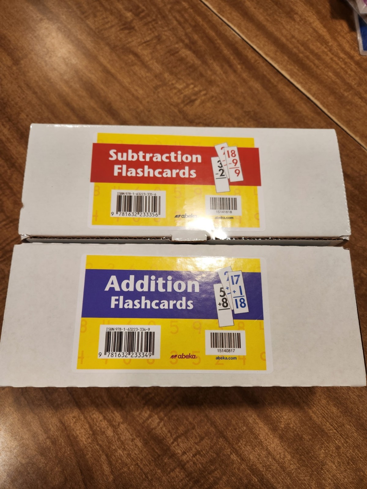 Like New Abeka Addition & Subtraction Flash Cards Complete Set