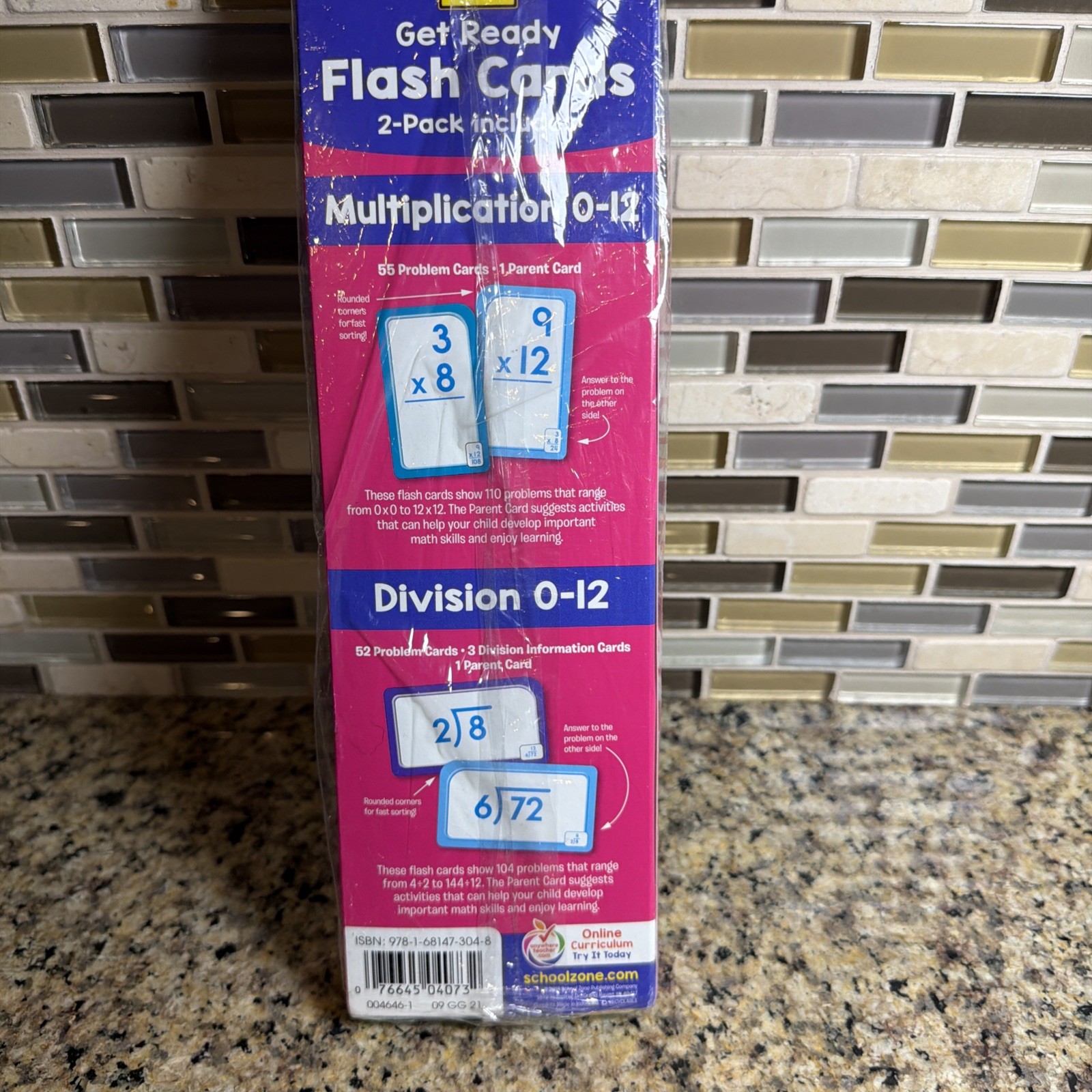 School Zone Multiplication(0-12) & Division(0-12) Flash Cards – New – Sealed