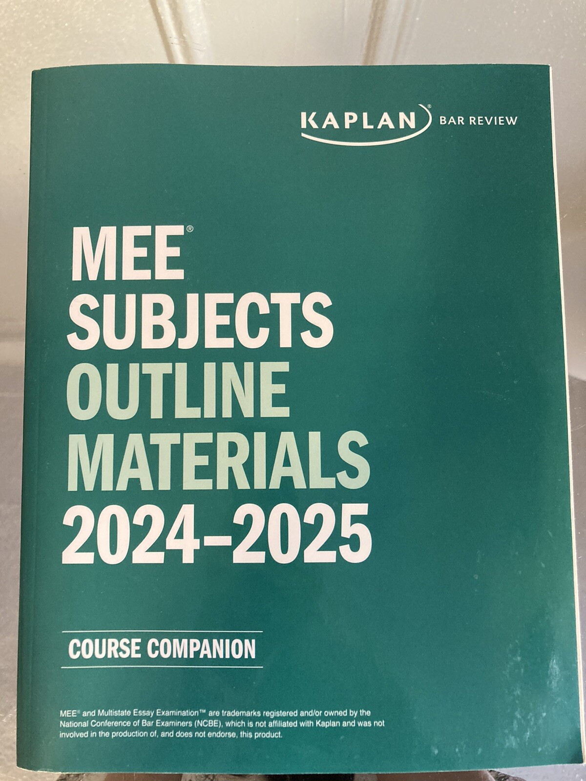 2024 – 2025 Kaplan Bar Review MEE Subjects Outline Materials UBE