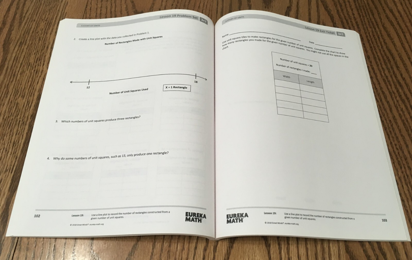 EUREKA MATH / GRADE 3 / MODULE 3 – 7 / 3 STUDENT CONSUMABLE WORKBOOKS / NEW