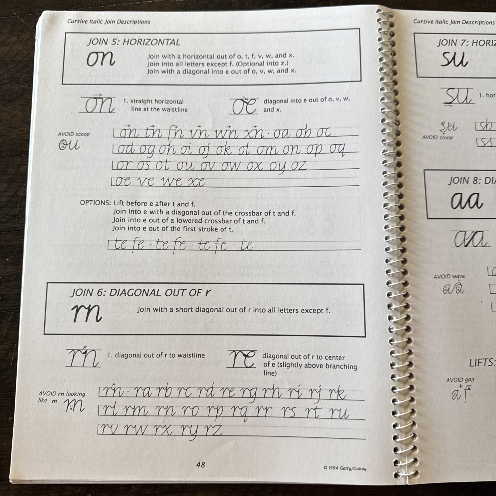 Instruction Manual 3rd Edition Getty & Dubay Italic Handwriting Series, 1994, VG