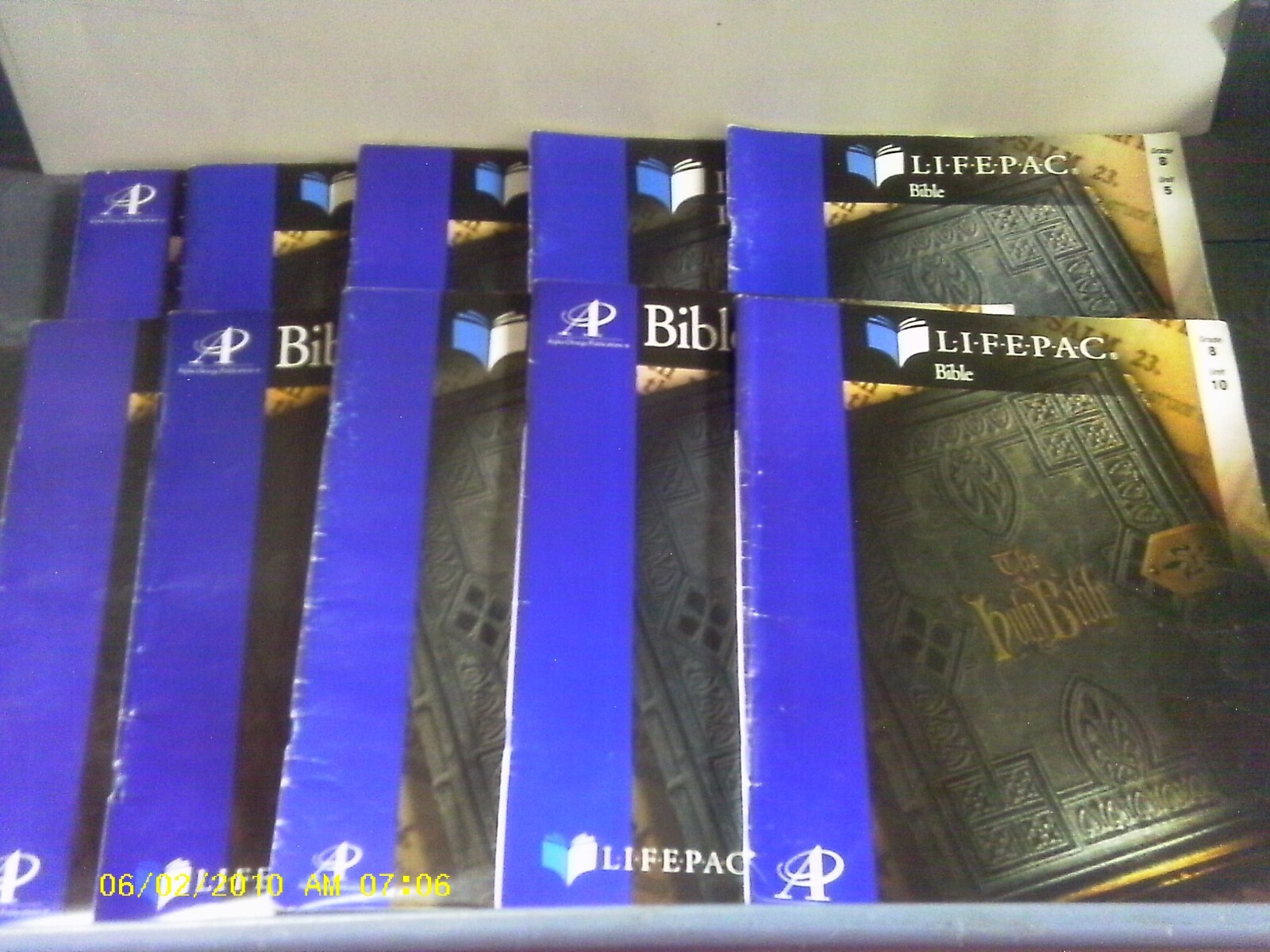 ALPHA OMEGA BIBLE LIFEPAC- GRADE 8 – COMPLETE SET- clean workbooks
