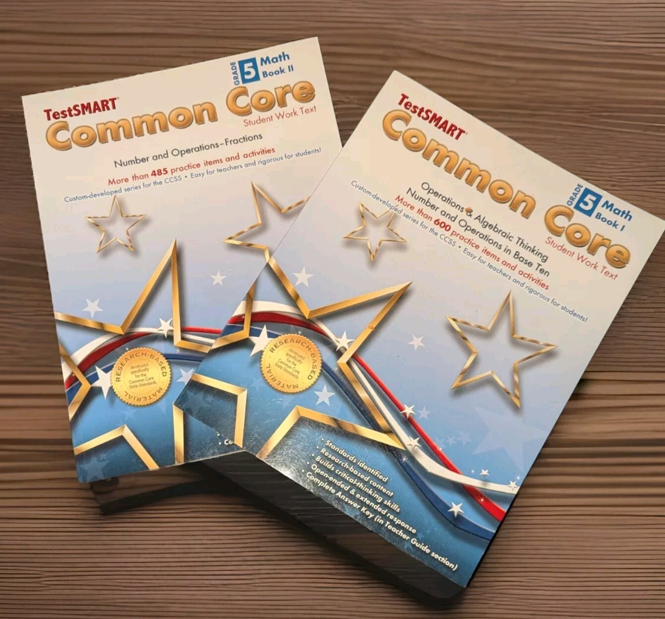 TESTSMART COMMON CORE STUDENT WORK TEXT GRADE 5 BOOK 1 & BOOK 2