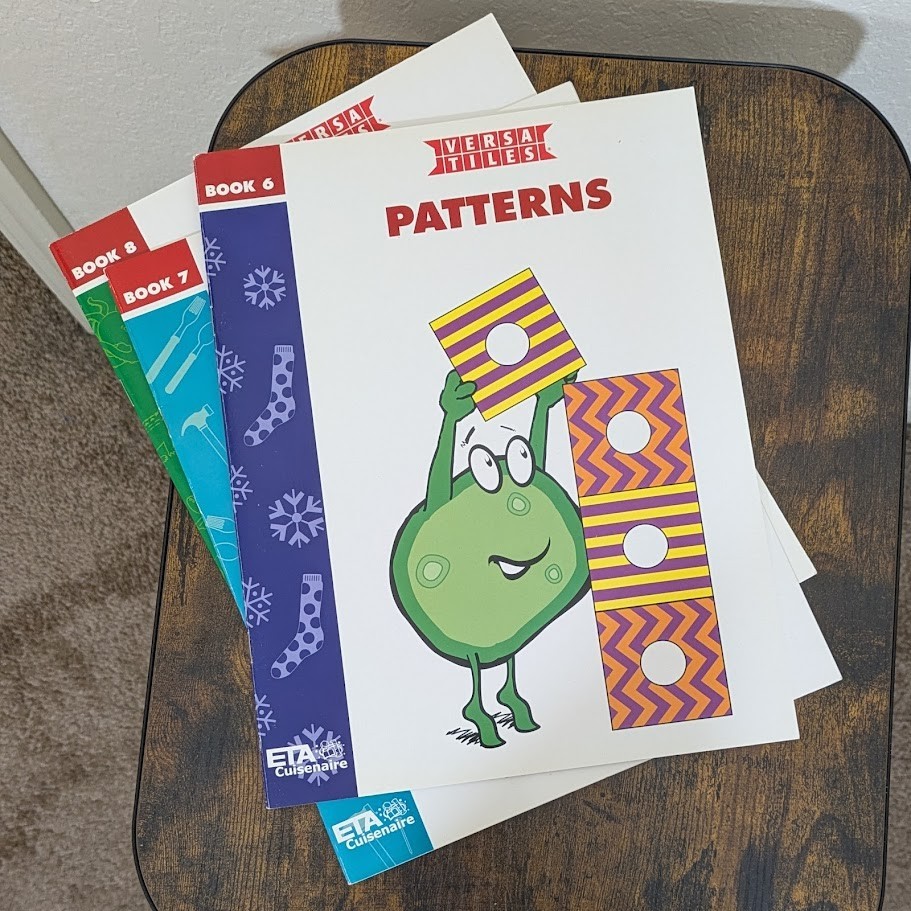 Kindergarten Curriculum VersaTiles Starter Set 8 Workbooks 3 Holders w/24 Tiles