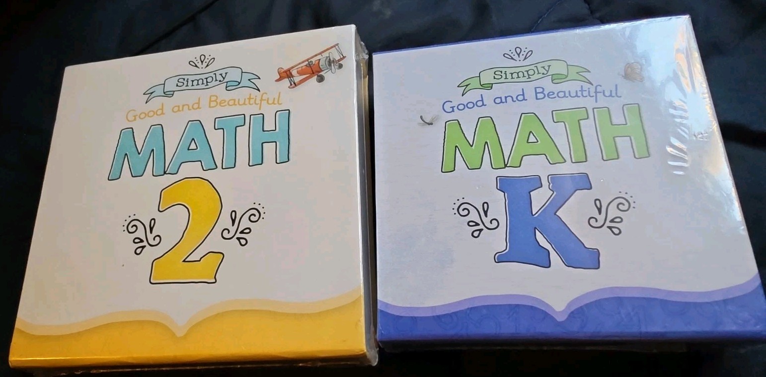 Simply Good and Beautiful Set Math K Box & Math 2 Box Brand New Sealed