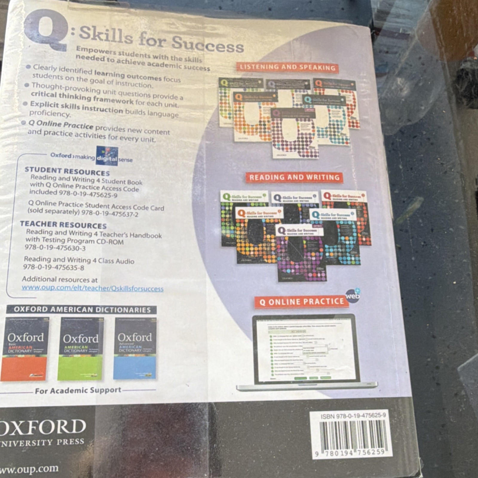 Oxford Q: Skills for Success 4 Reading & Writing Workbook w/ Online Practice