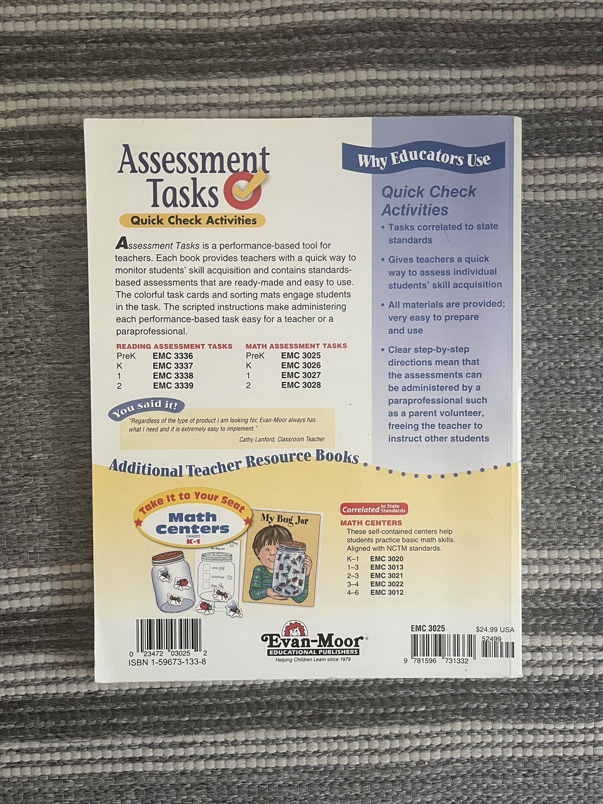 Math Assessment Tasks, Grade PreK Preschool Paperback By Nancy Gist