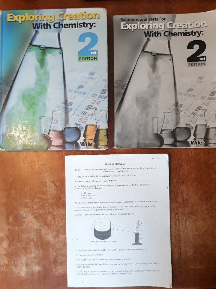 Apologia Exploring Creation with Chemistry Jay L. Wile w/ Test & Solution Manual