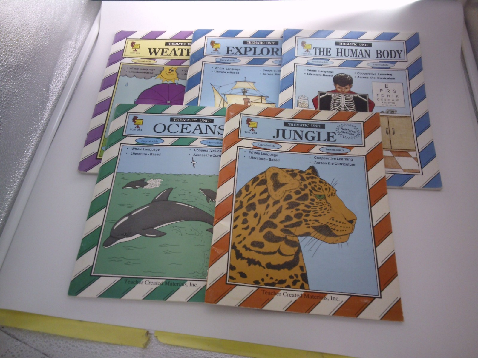 Set Of 5 Teacher Created Material Thematic Unit Books Clean, No Writing VG