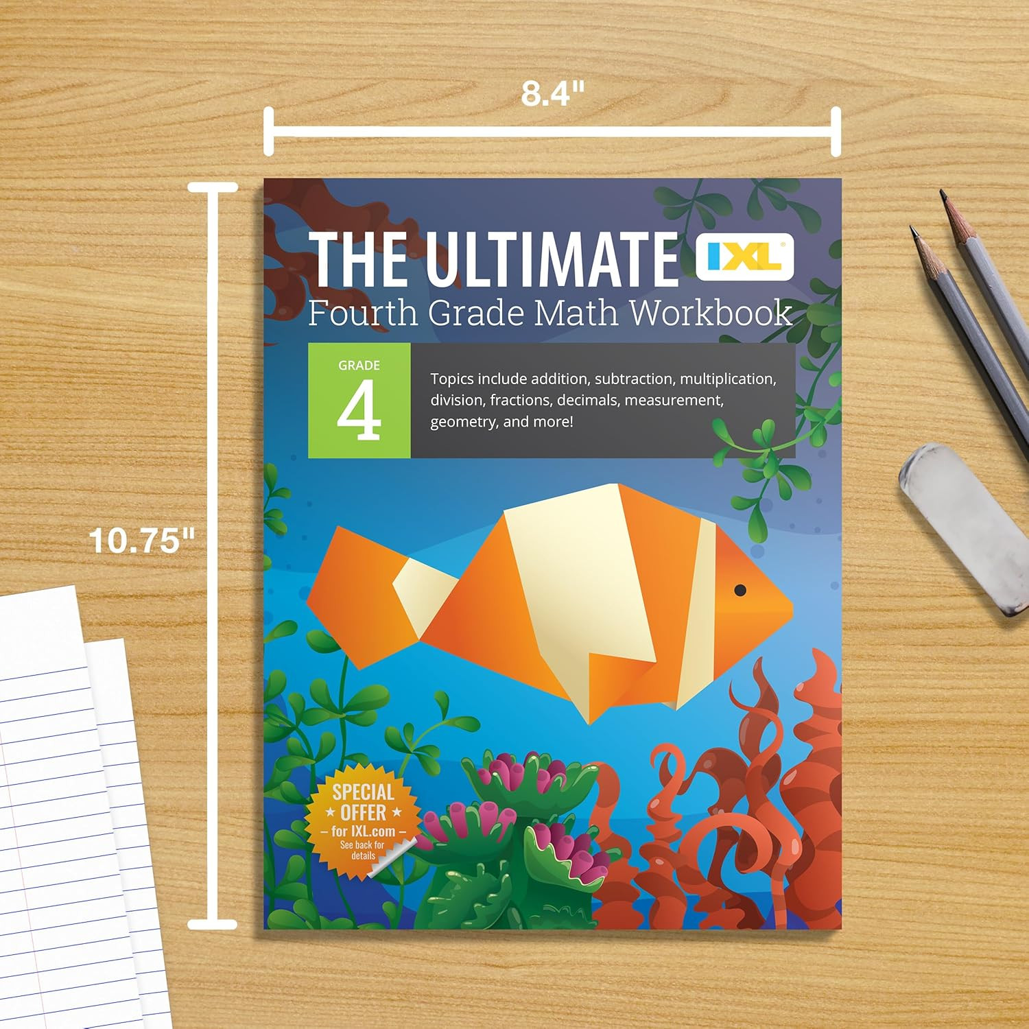 The IXL Ultimate 4th Grade Math Workbook, Activity Book for Kids Ages 9-10 Cover
