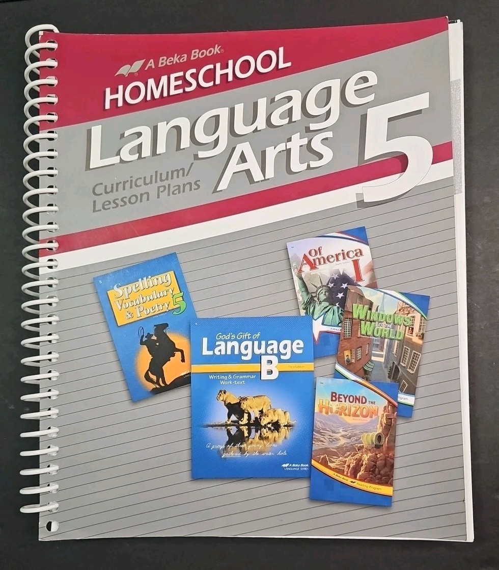 A Beka Book Homeschool Language Arts 5 Curriculum Lesson Plans Spiral Bound