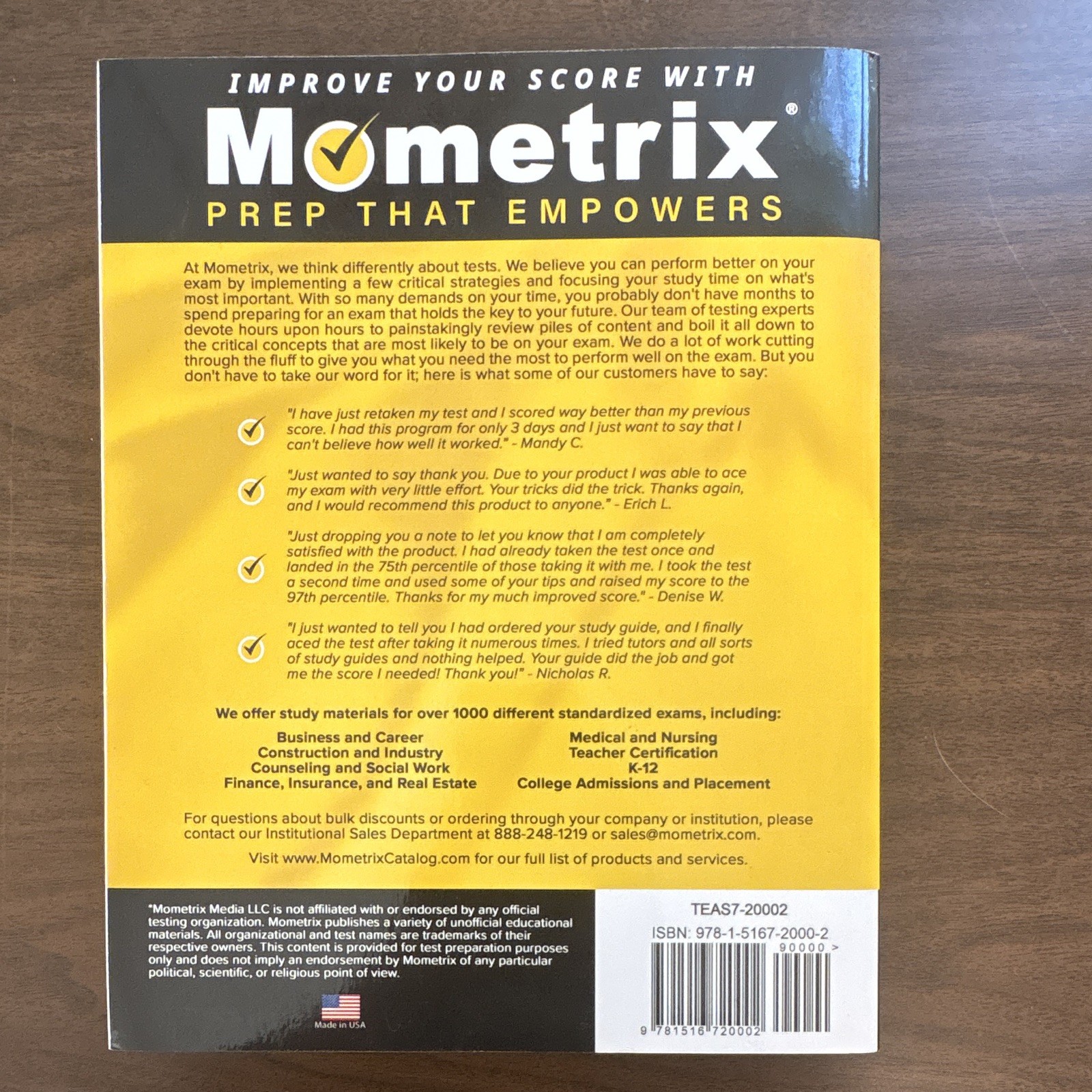 Mometrix ATI TEAS 7 Secrets Study Guide 7th Ed Paperback 2020 442 Pages