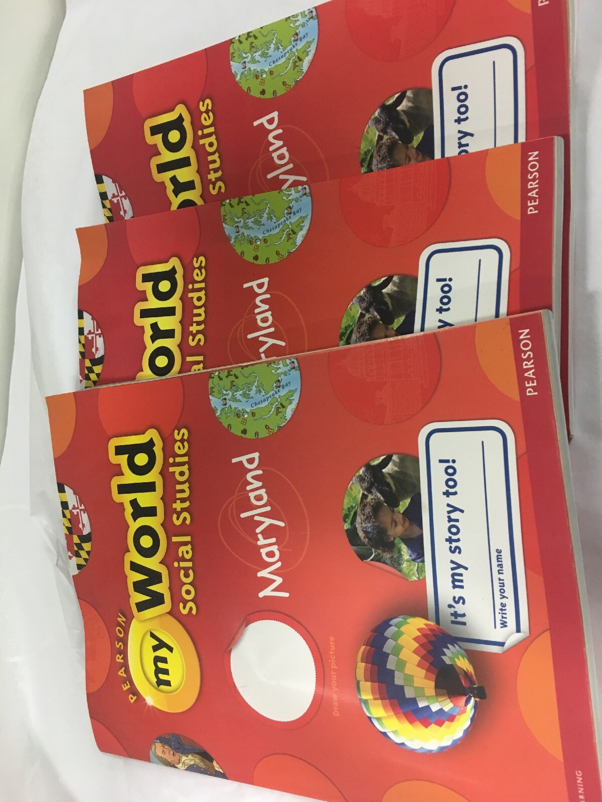 Pearson My World Social Studies Maryland NO WRITING (E1-80) Lot Of 3 New Books