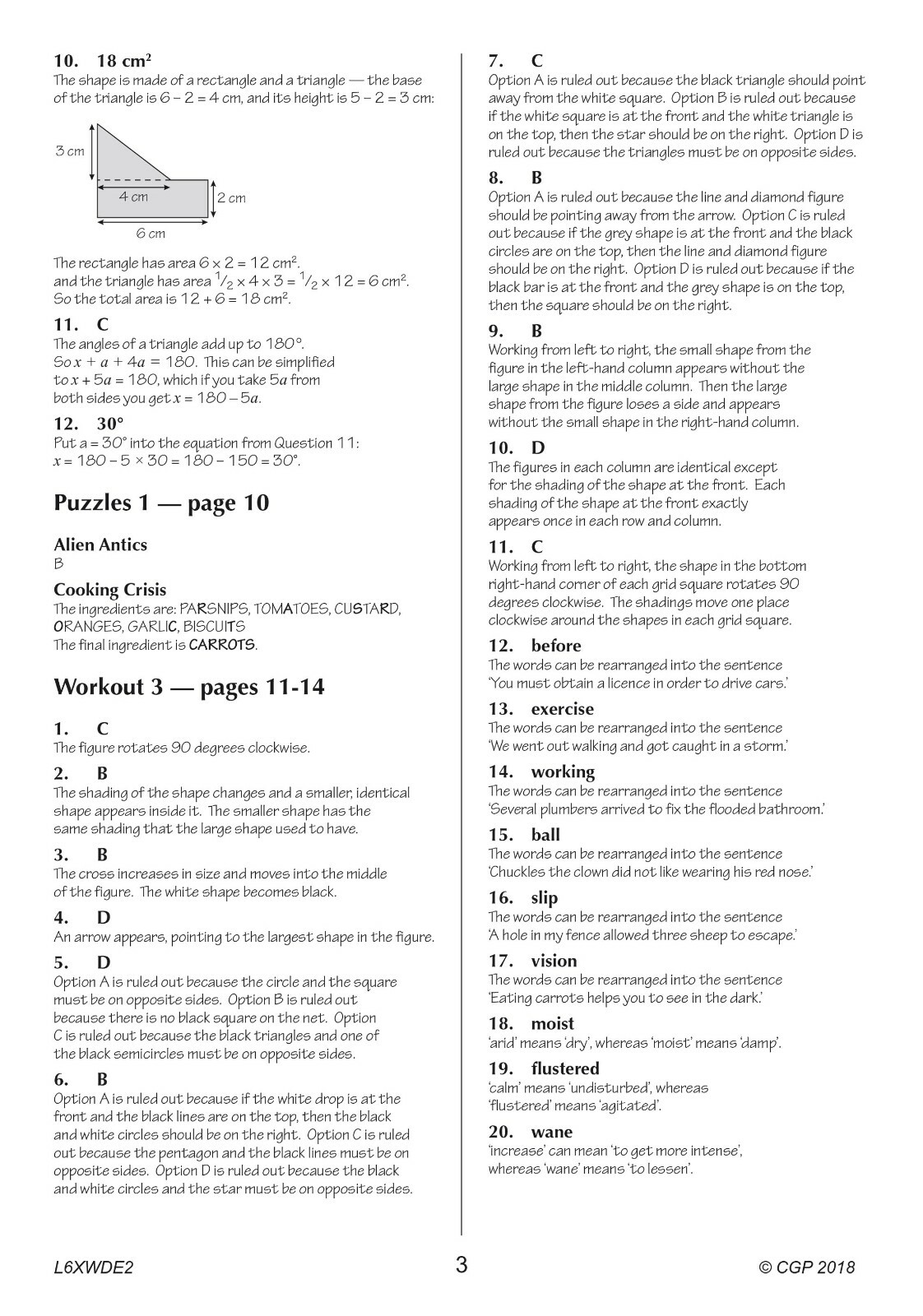 11 Plus Year 6 CEM Maths Mixed Workouts 10-Minute Tests Book 1 with Answer CGP