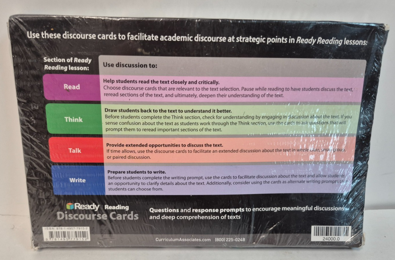 Ready Reading Discourse Cards Curriculum Associates for Ready Reading Lessons