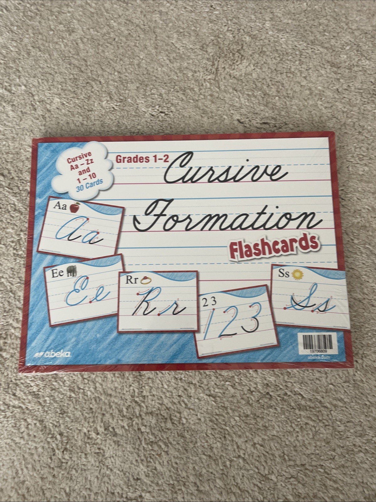 Abeka Grades 1-2 Cursive Formation Flashcards – 30 Cards Aa – Zz and 1-10