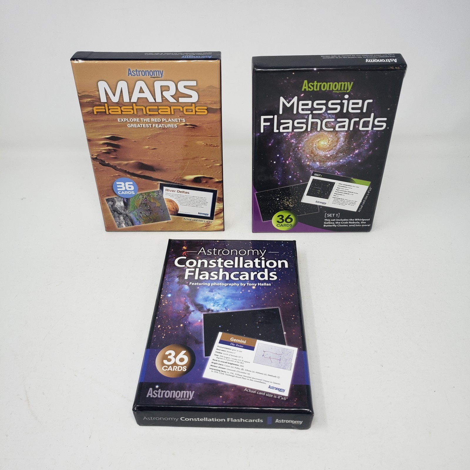 Astronomy Magazine Flashcards Lot of 3 (Mars, Messier, Constellation)