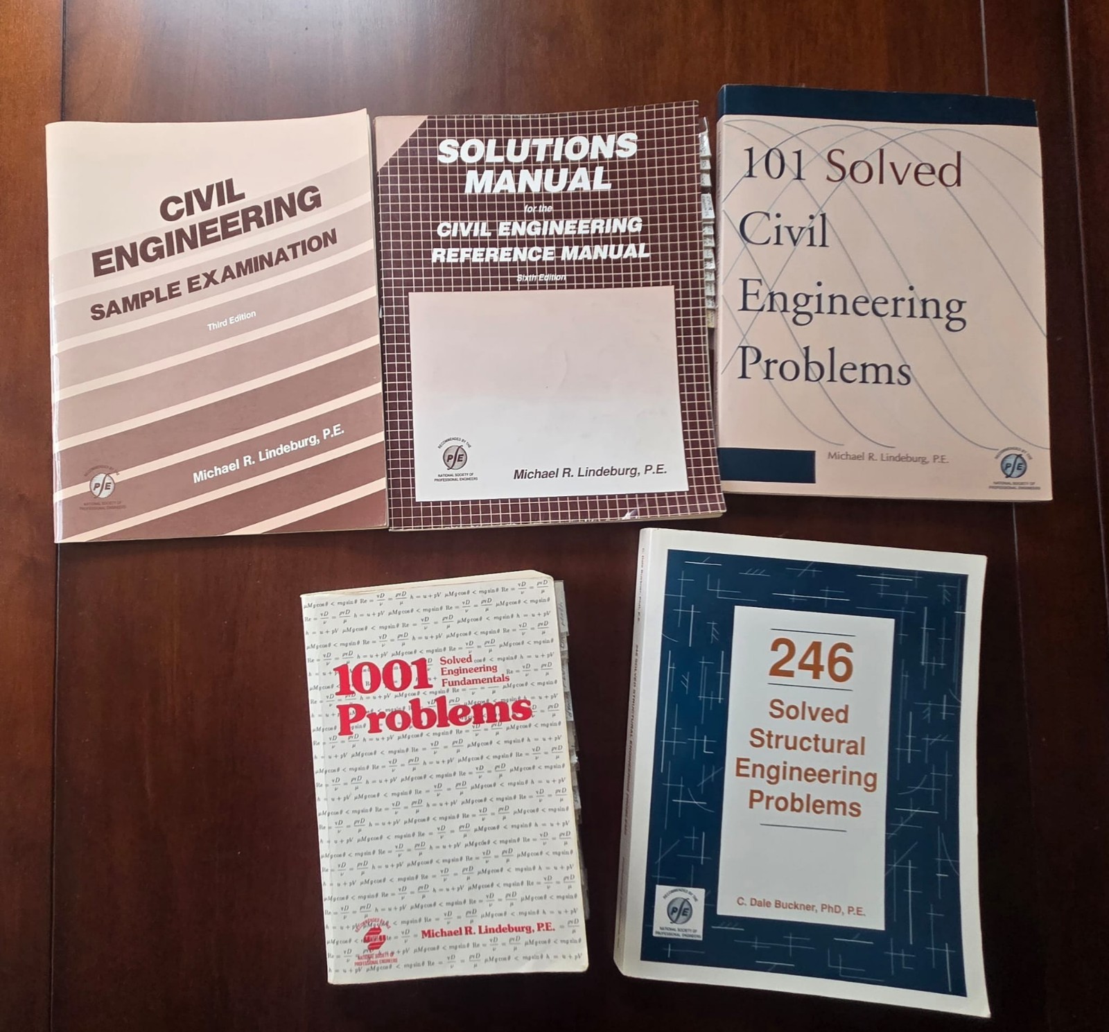Set of PE Civil Exam Preparation Books 1990s