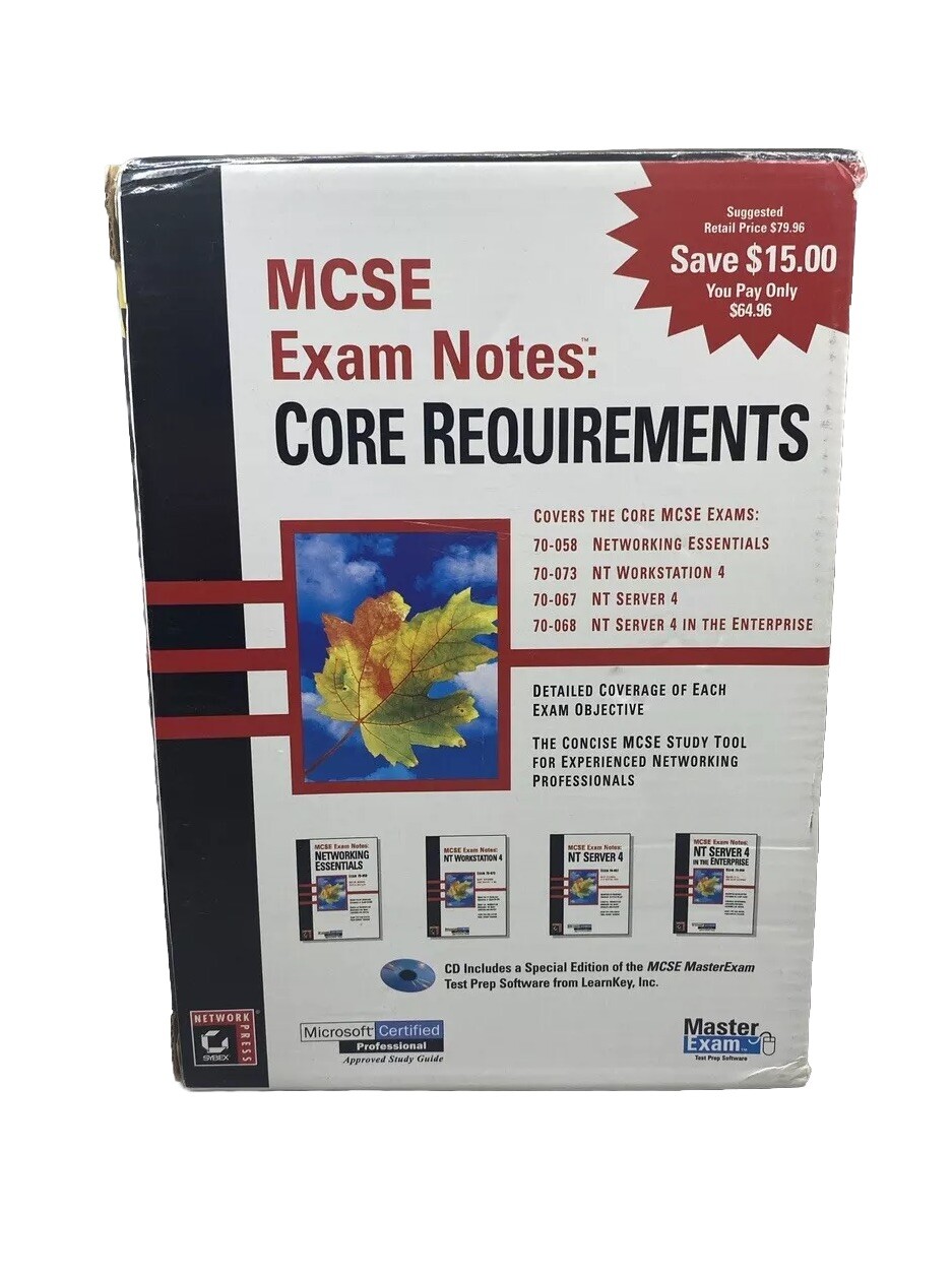 NIS MCSE Exam Notes Corecl Requirements- Box Set Of 4 Books And Disk – Like New