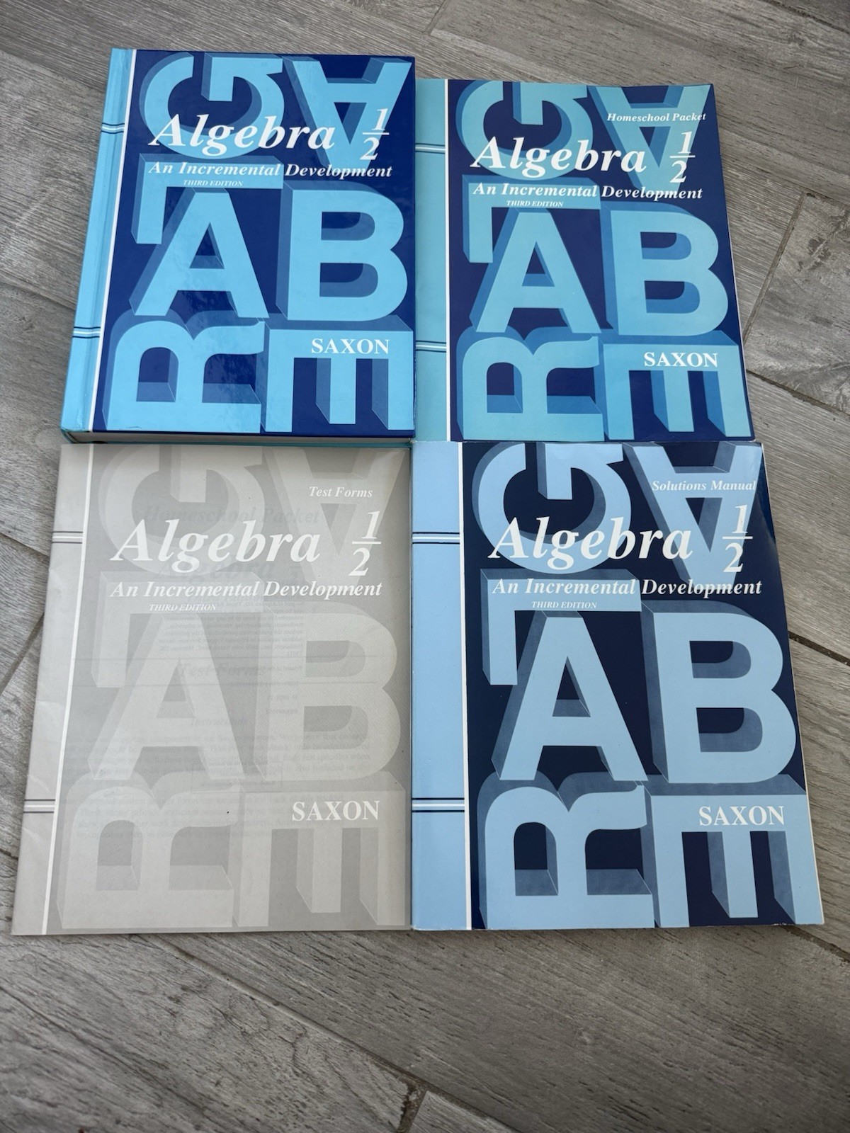 🍏 Saxon Algebra 1/2 Textbook Test Forms Solutions Kit 3rd Edition FOUR BOOKS
