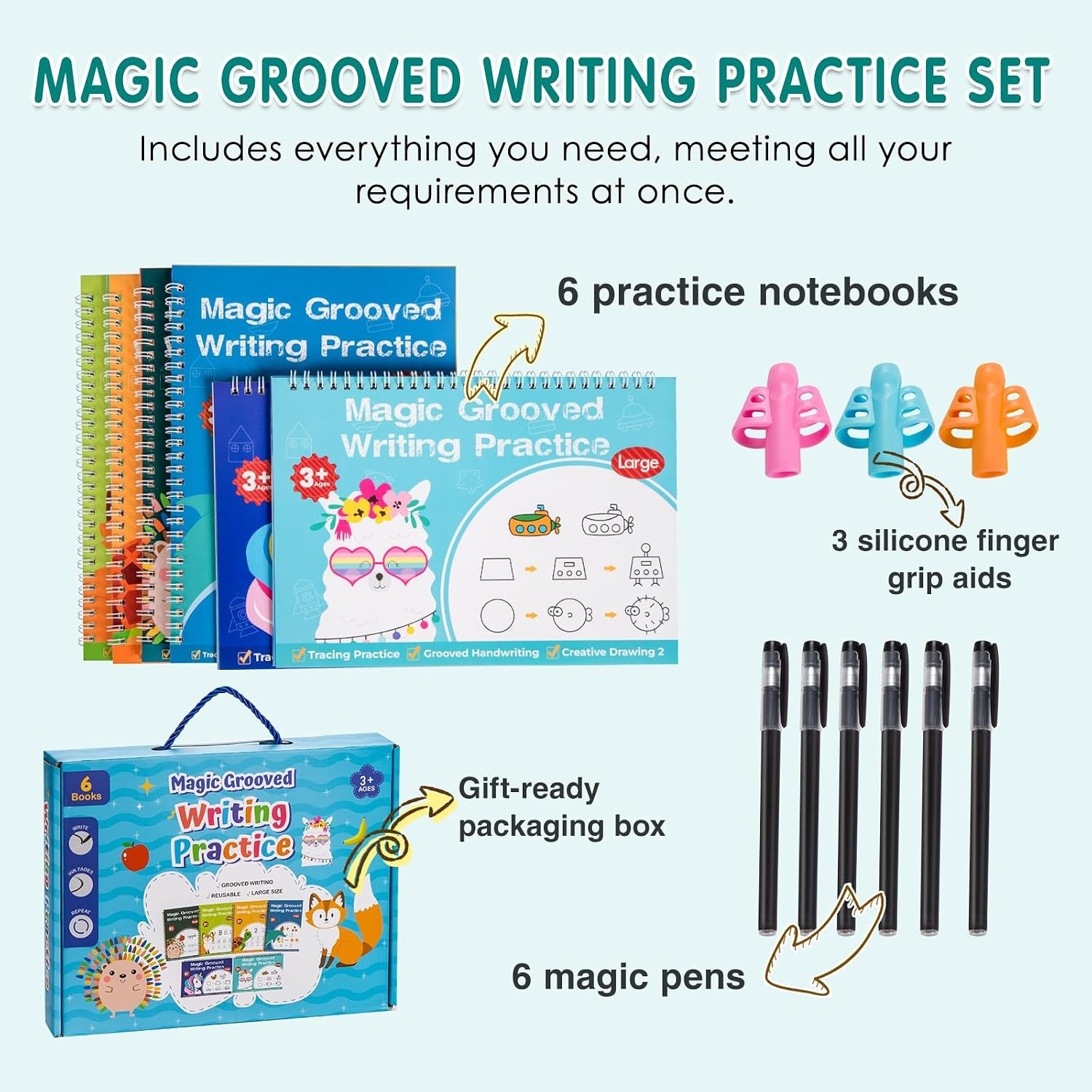 Magic Grooved Writing Practice, Tiny Thinkers Reusable Indented Handwriting