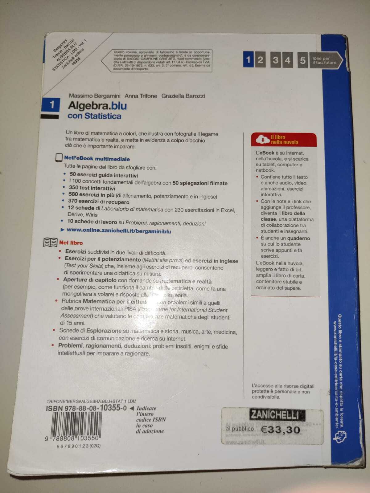 Algebra blu con statistica Zanichelli