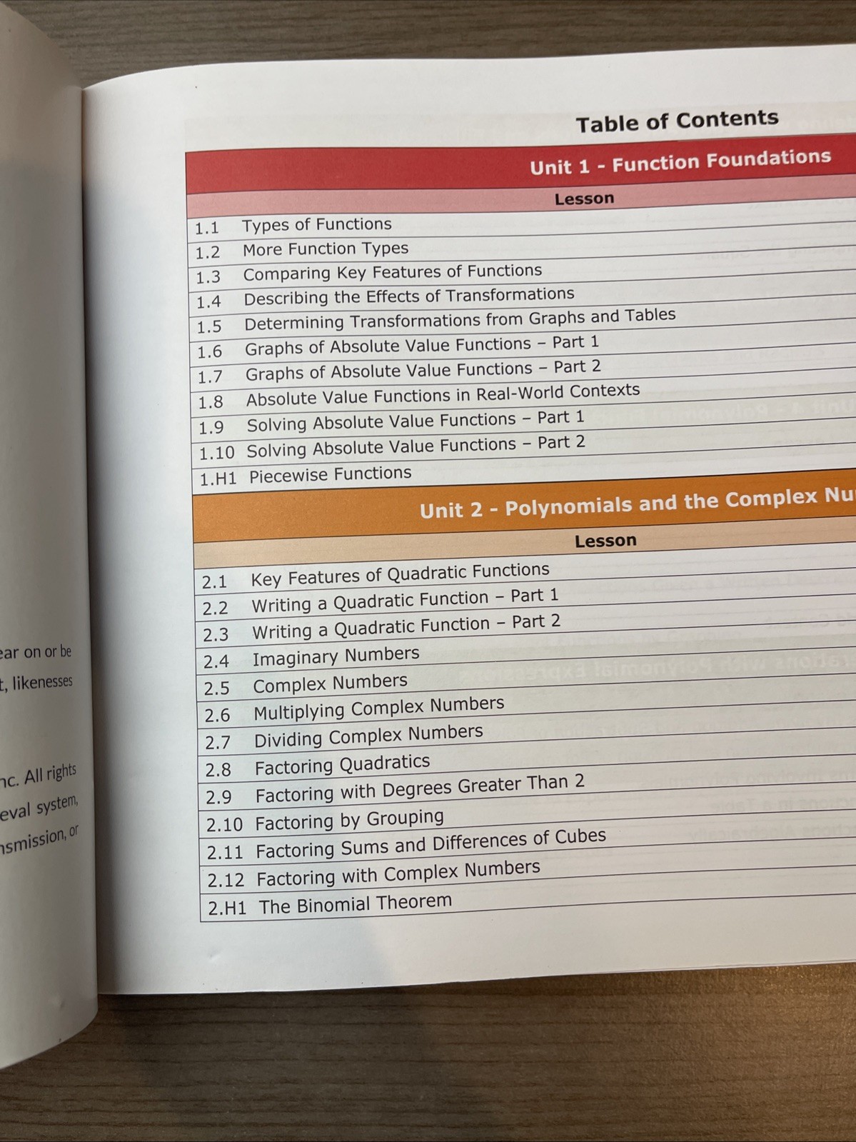 Florida’s B.E.S.T Standards Math Nation ALGEBRA 2 – 1st Ed Vol 1 Unit 1-7