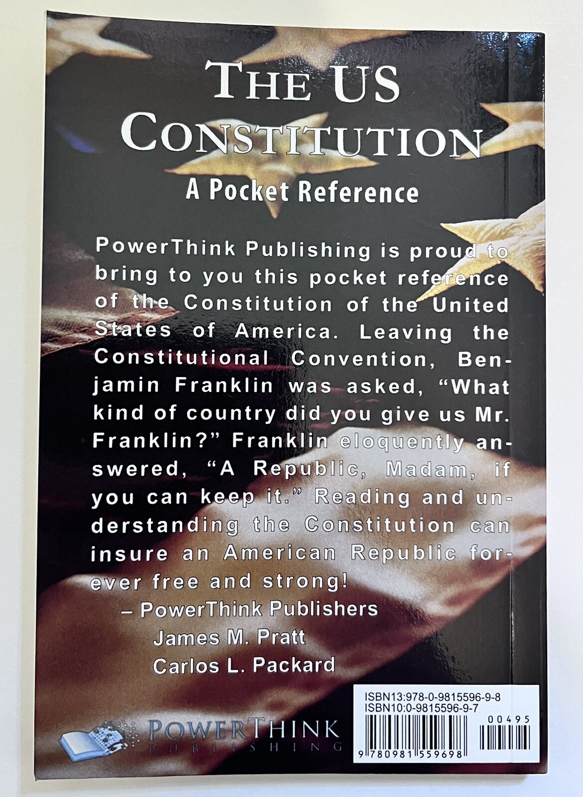 US CONSTITUTION: A POCKET REFERENCE: US CONSTITUTION, By James Madison & Thomas