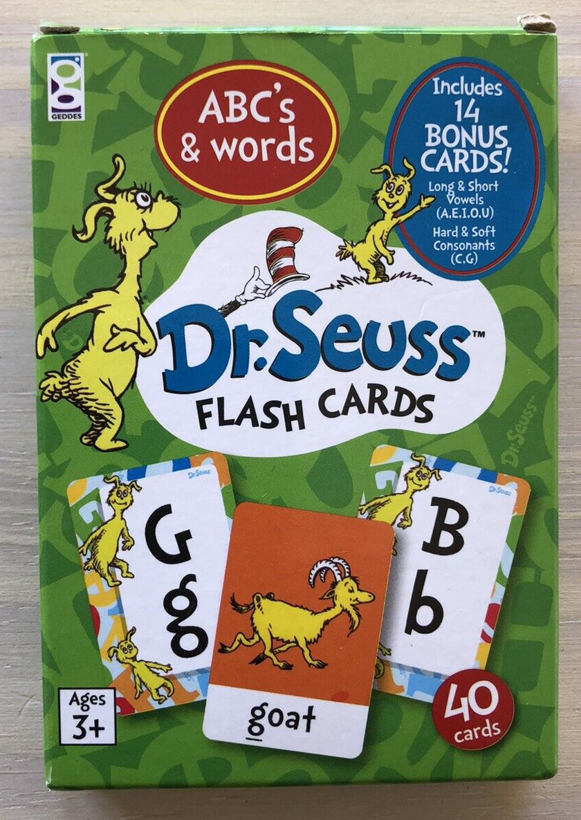 Dr. Seuss ABC’s & Words Flash Cards 40 Card Set (Alphabet + 14 Bonus Cards)