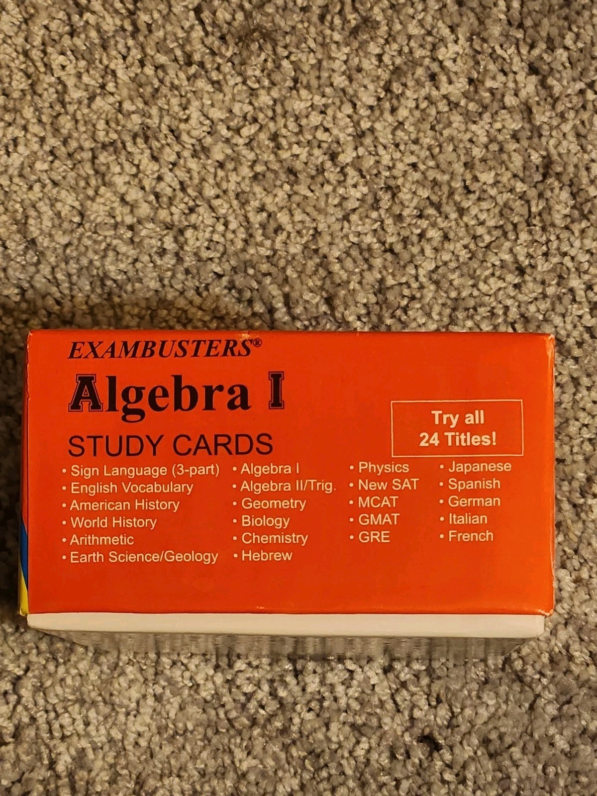 ExamBusters Algebra I Study Cards Flashcards Test Prep Math