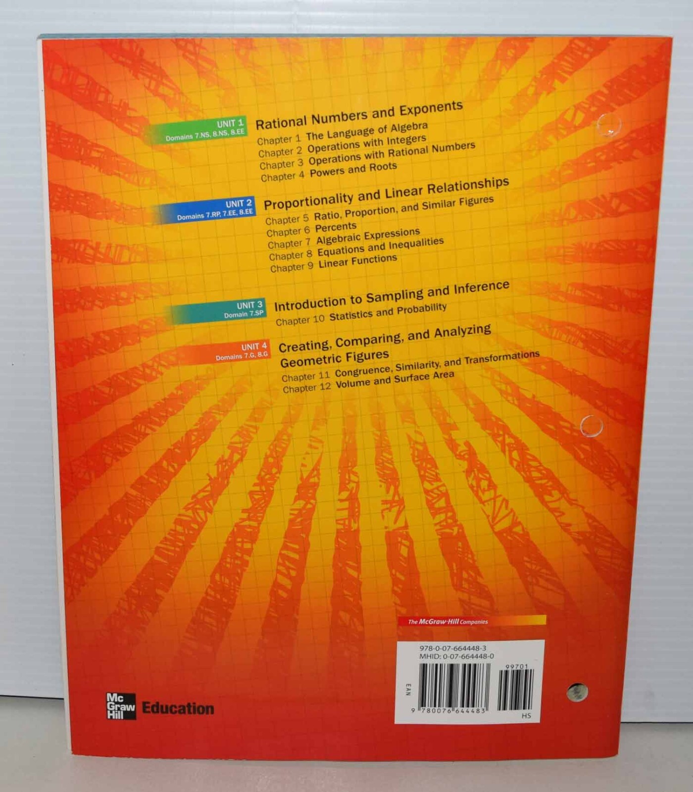 Glencoe Math Accelerated PRE-ALGEBRA 2014 Student Textbook & Study Guide Set