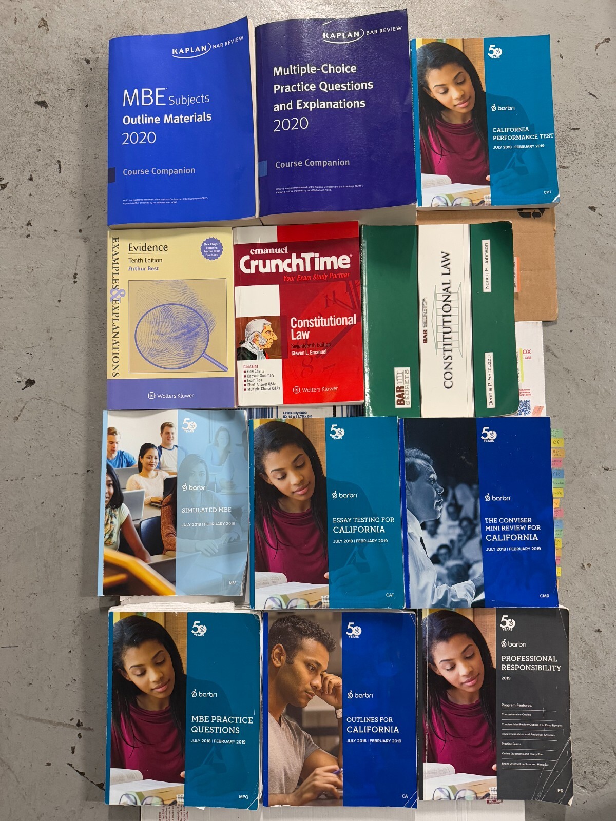 Kaplan Bar Review 2020 Barbri California Bar Prep Book 2018-2019 etc