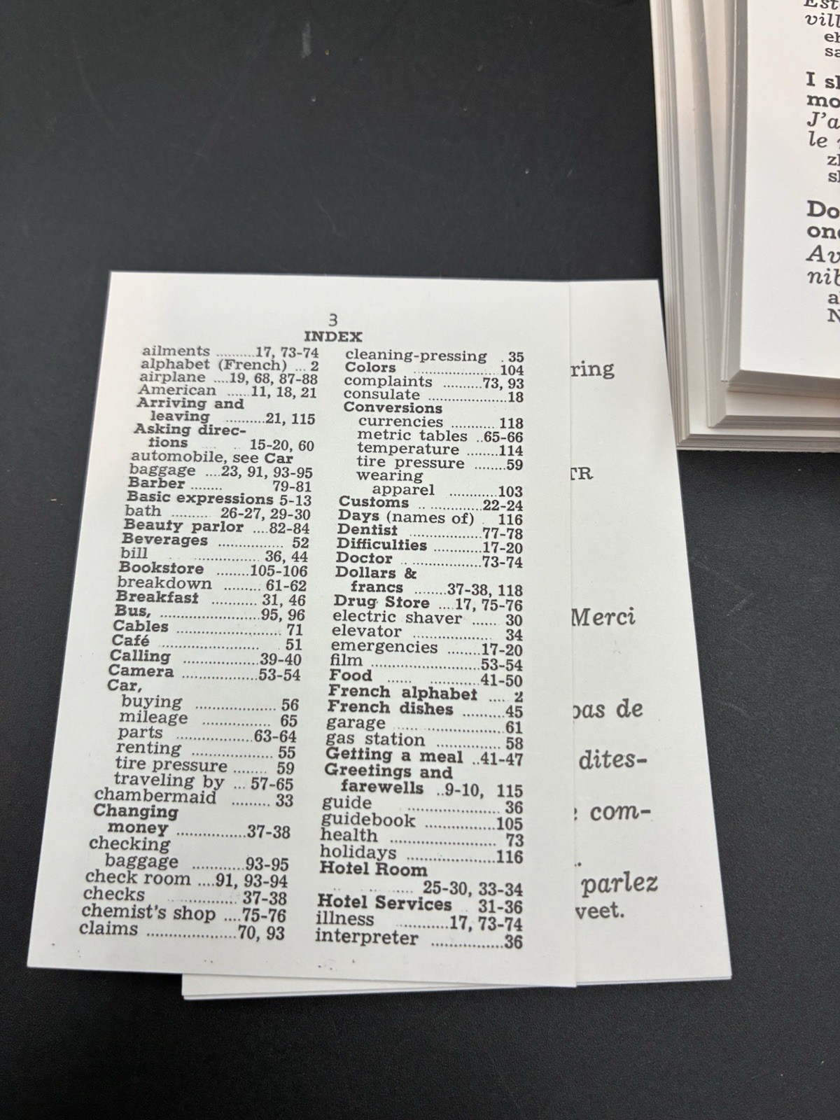 French Compact Conversation Facts Study Cards Visual Education Barely Used