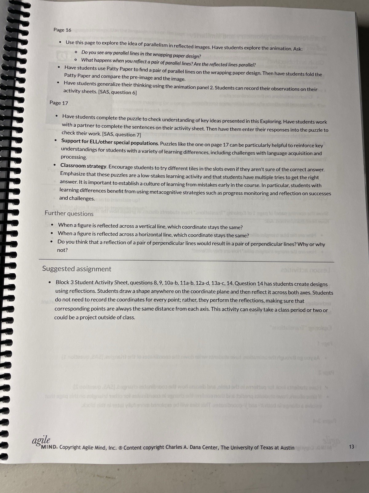 Mathematics Eight Advice For Instruction Teacher Edition