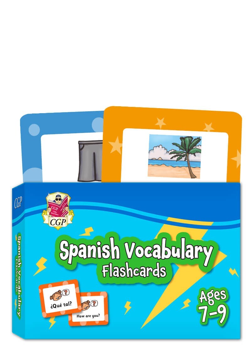 KS2 Years 3-4 Spanish Vocabulary Flashcards for Ages 7-9 CGP X