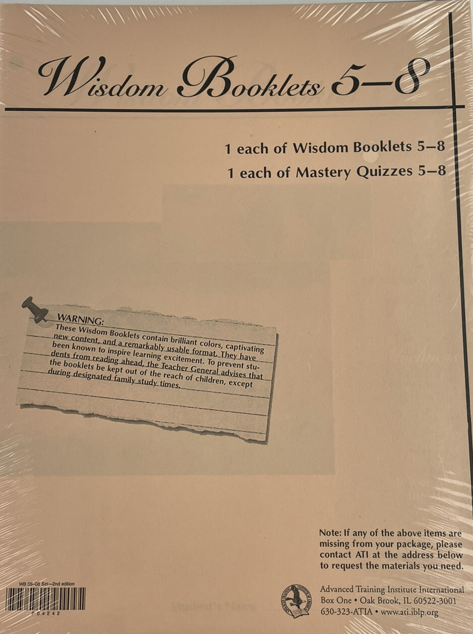 NOS 2nd Edition ATI 5-8 Student Wisdom Booklets Mastery Quizes