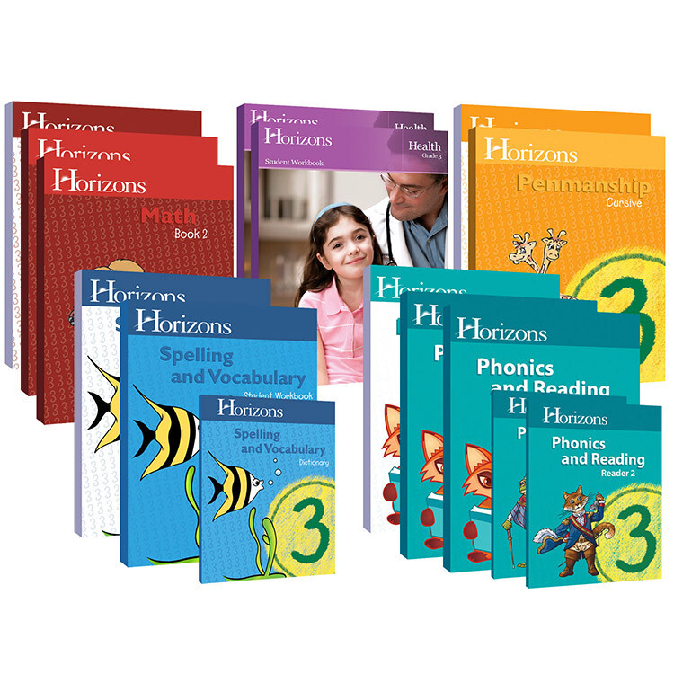 Horizons 3rd grade Complete Curriculum Set 3 Math Reading Phonics Spelling Vocab